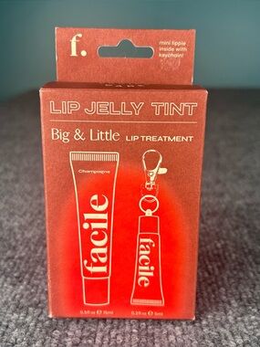 FACILE Lip Jelly Tint Big & Little Lip Treatment Duo & Keychain ~ .50/.20fl oz